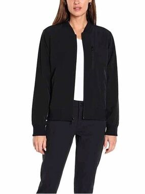 NEW Banana Republic Women's Lightweight Bomber Jacket Zippered Pocket Black M